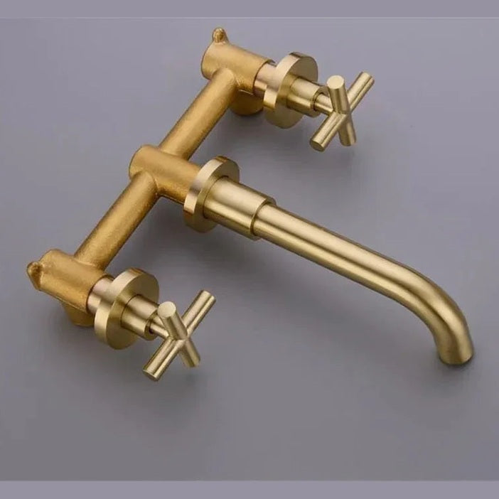 Robinet de lavabo encastré or brossé