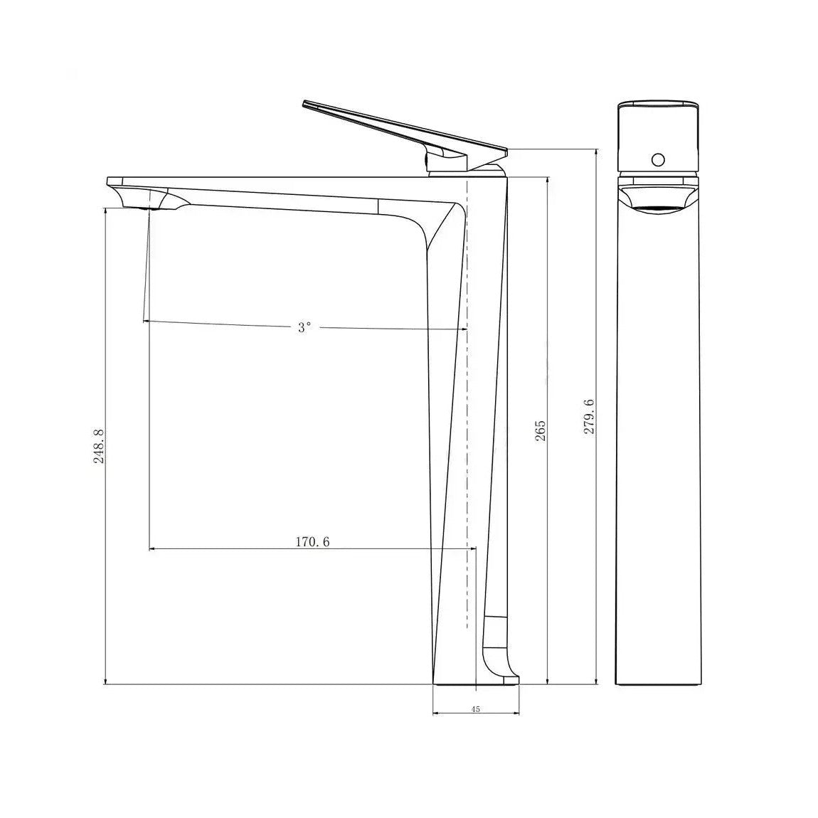 Mitigeur de salle de bain chromé