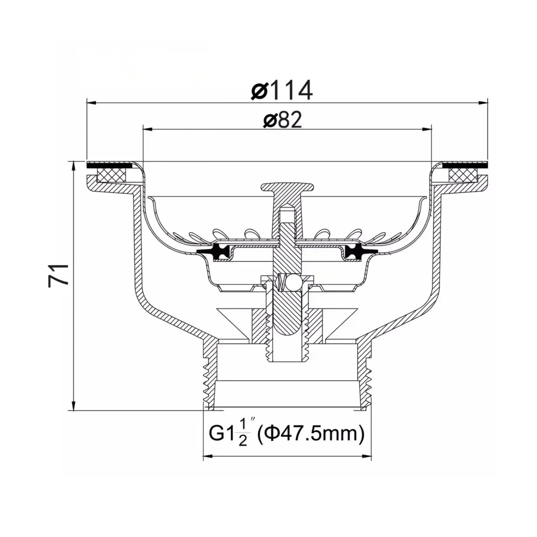 Bonde de vidange panier or brossé