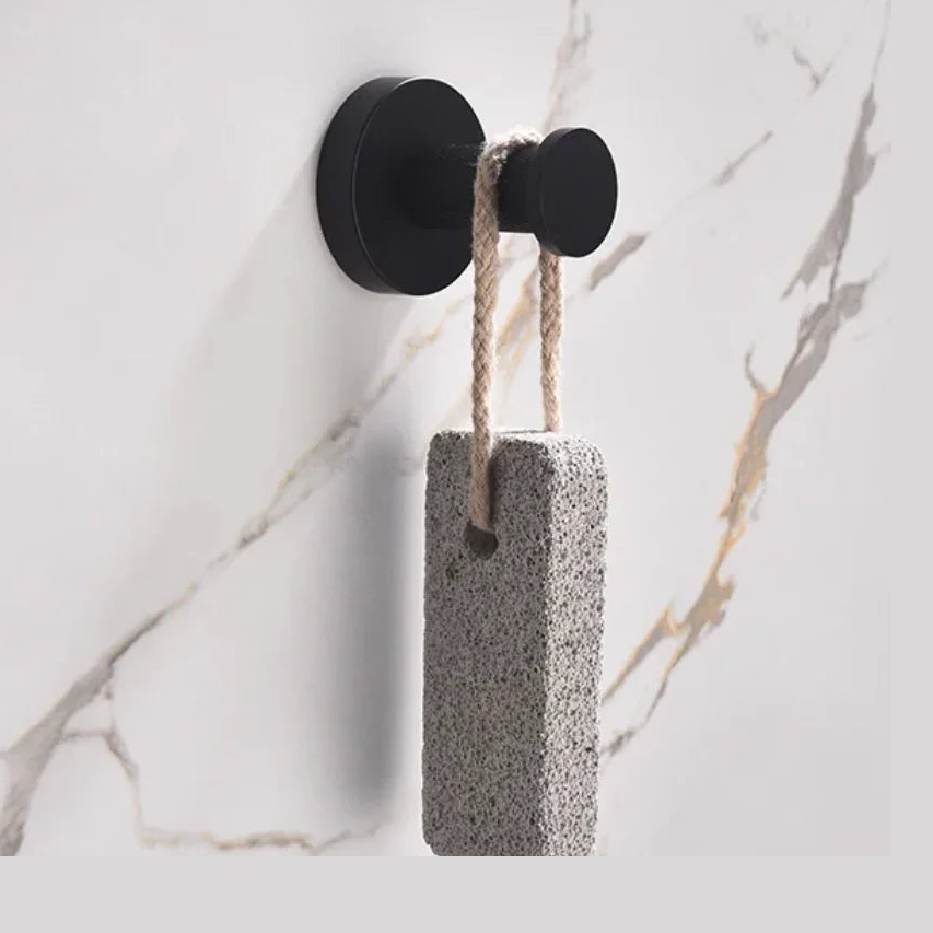 Porte-serviettes noir mate strié