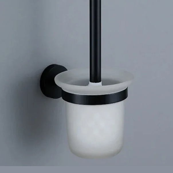 Brosse WC noir mate strié