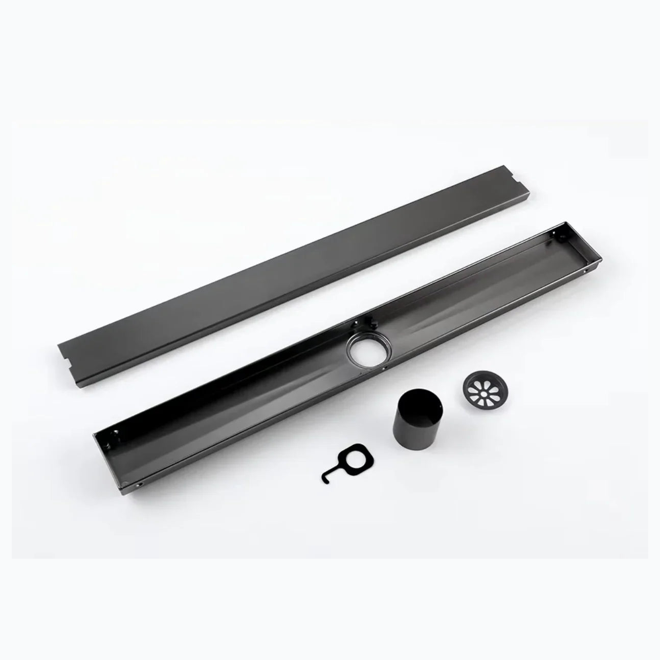 Caniveau de douche gri brossé