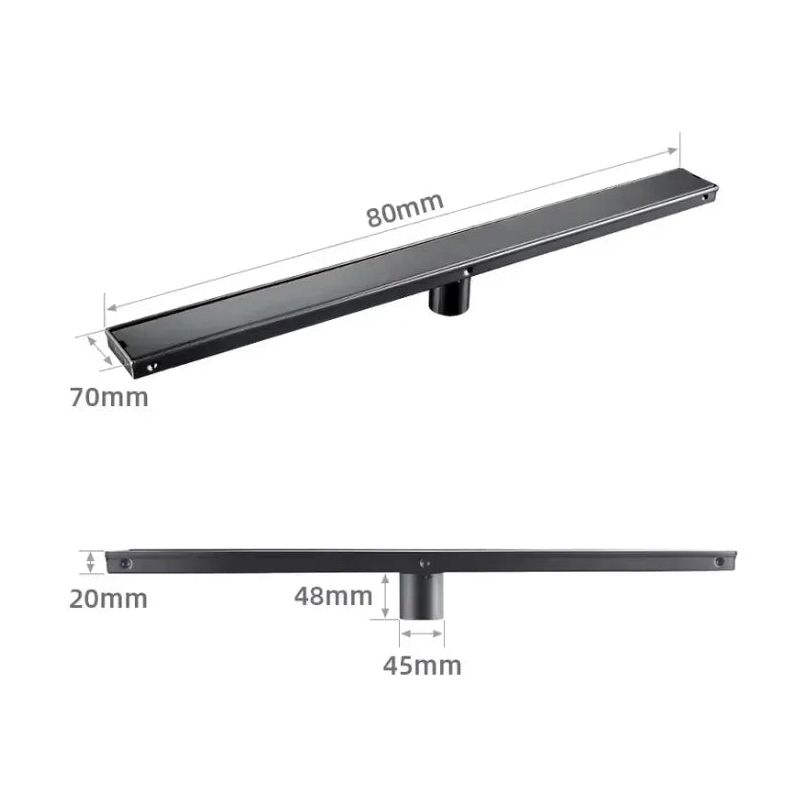 Caniveau de douche gri brossé