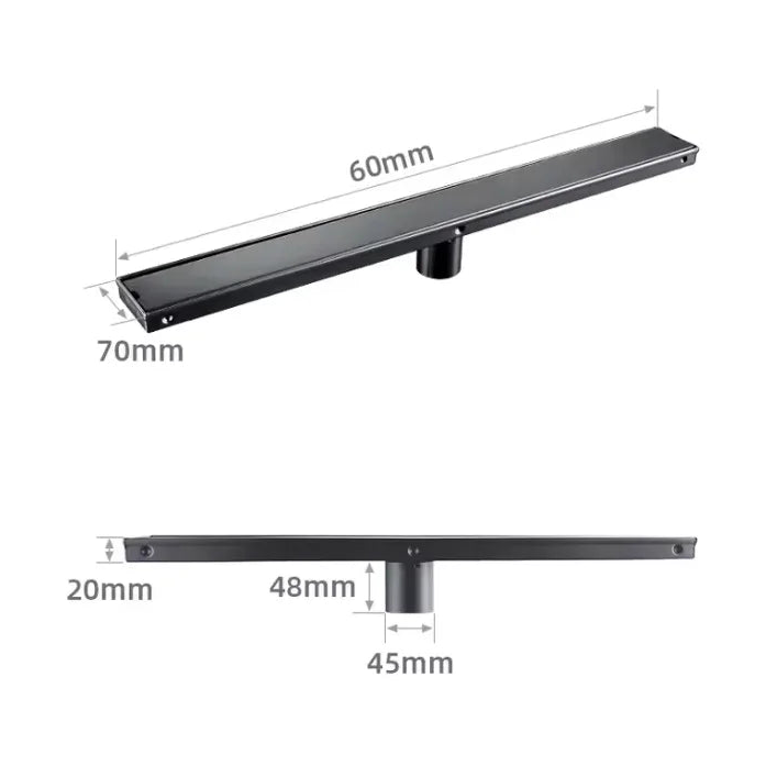 Caniveau de douche gri brossé