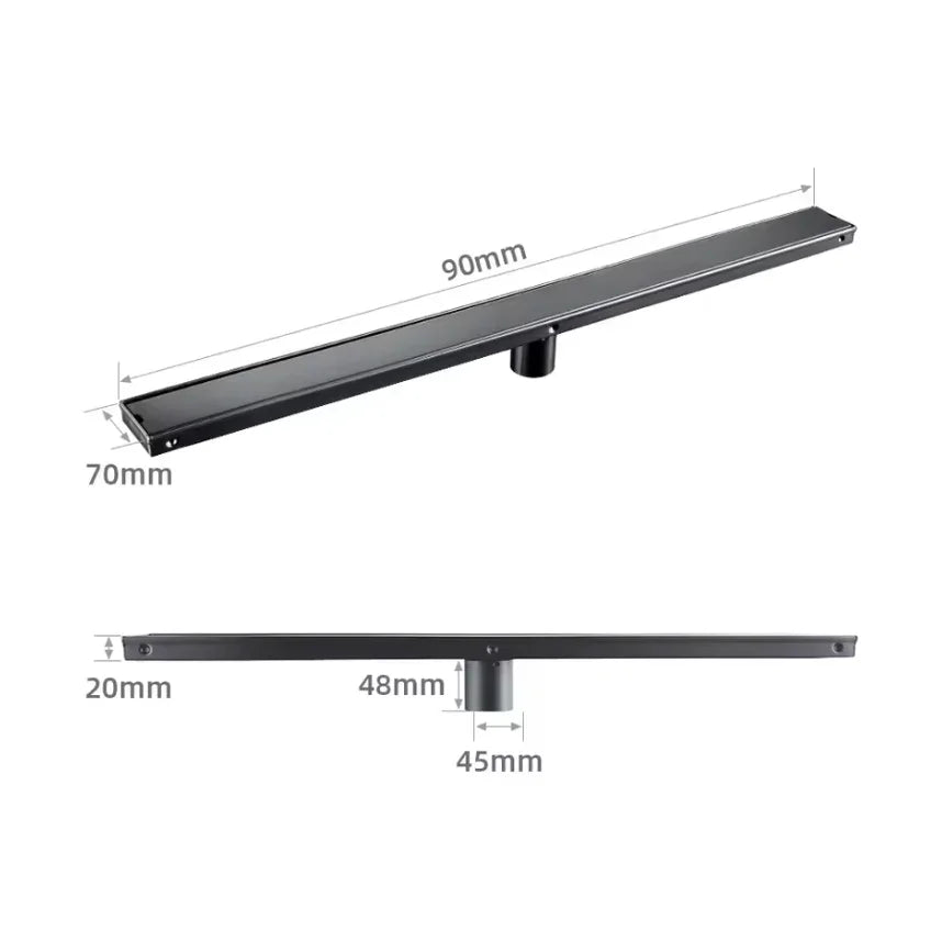 Caniveau de douche gri brossé