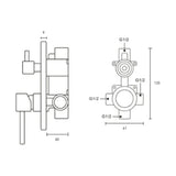 Kit de bain et douche encastré or rose brossé