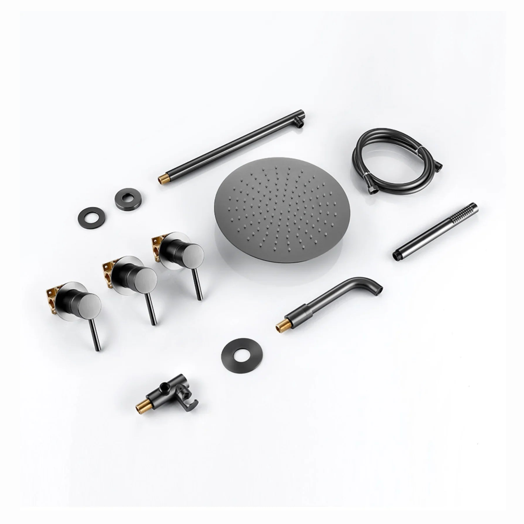 Colonne de douche & bain encastré gris brossé