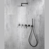 Colonne de douche & bain encastré gris brossé