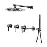 Colonne de douche & bain encastré gris brossé