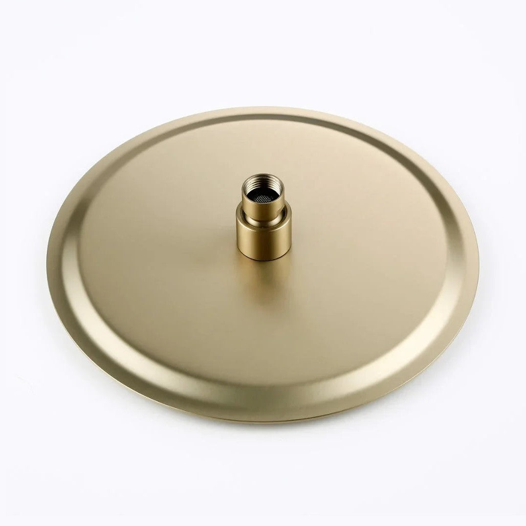 Double colonne de douche encastrée or brossé