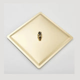 Double colonne de douche encastrée or brossé