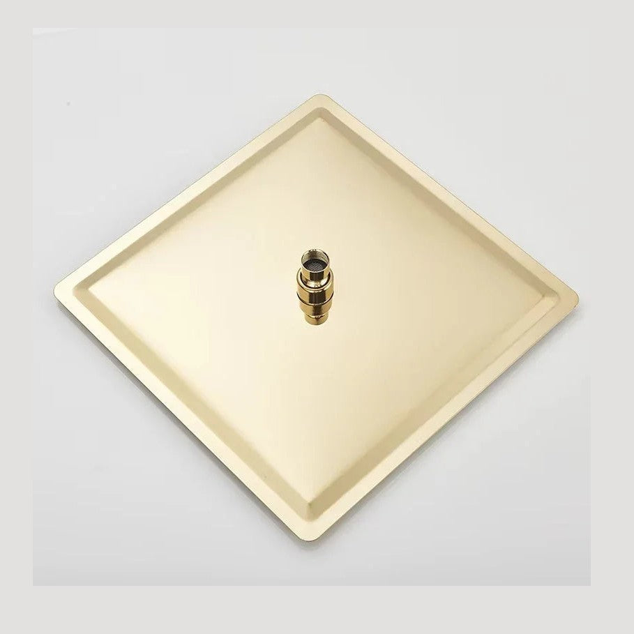 Double colonne de douche encastrée or brossé