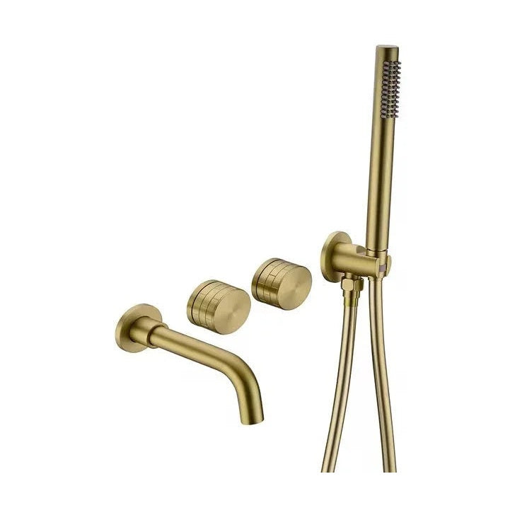 Colonne de bain encastrée or brossé