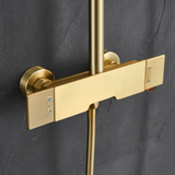 Colonne de douche et bain or brossé