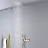 Colonne de douche encastrée or brossé