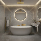 Colonne de douche et bain encastrée or brossé