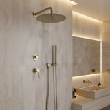 Colonne de douche encastrée or brossé