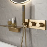 Colonne de douche et bain encastrée or brossé