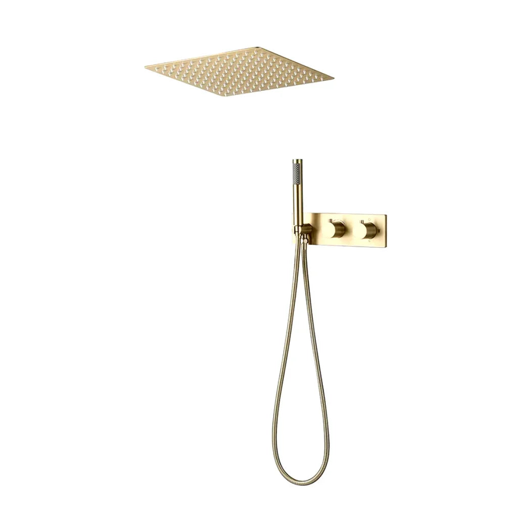 Colonne de douche encastrée or brossé