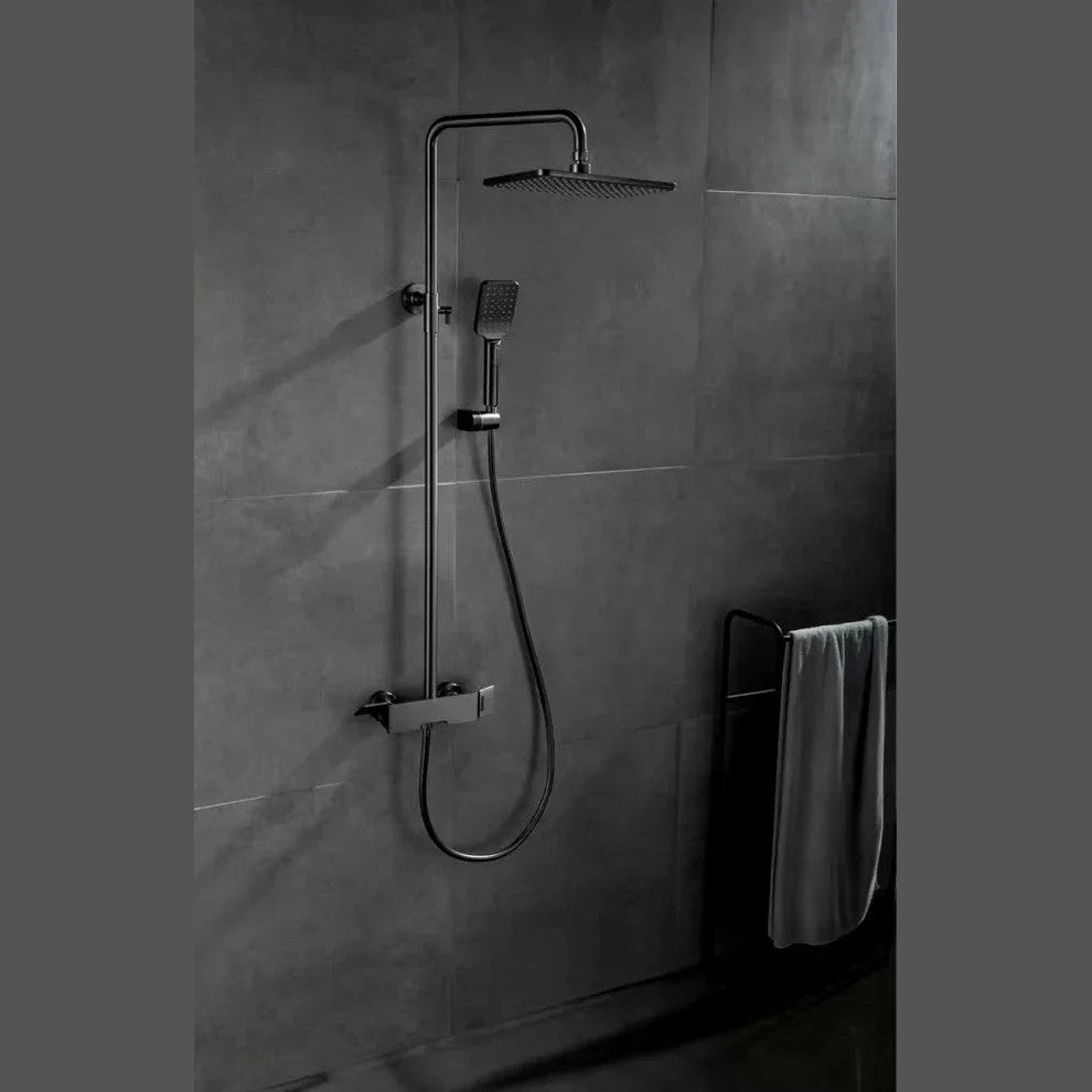 Colonne de douche et bain gris brossé