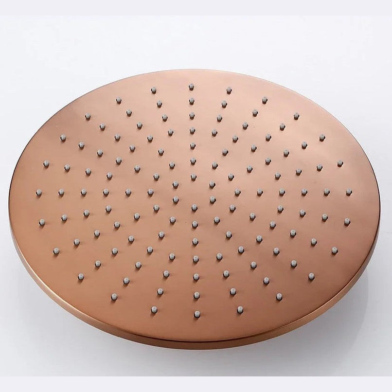 Double colonne de douche encastrée or rose brossé