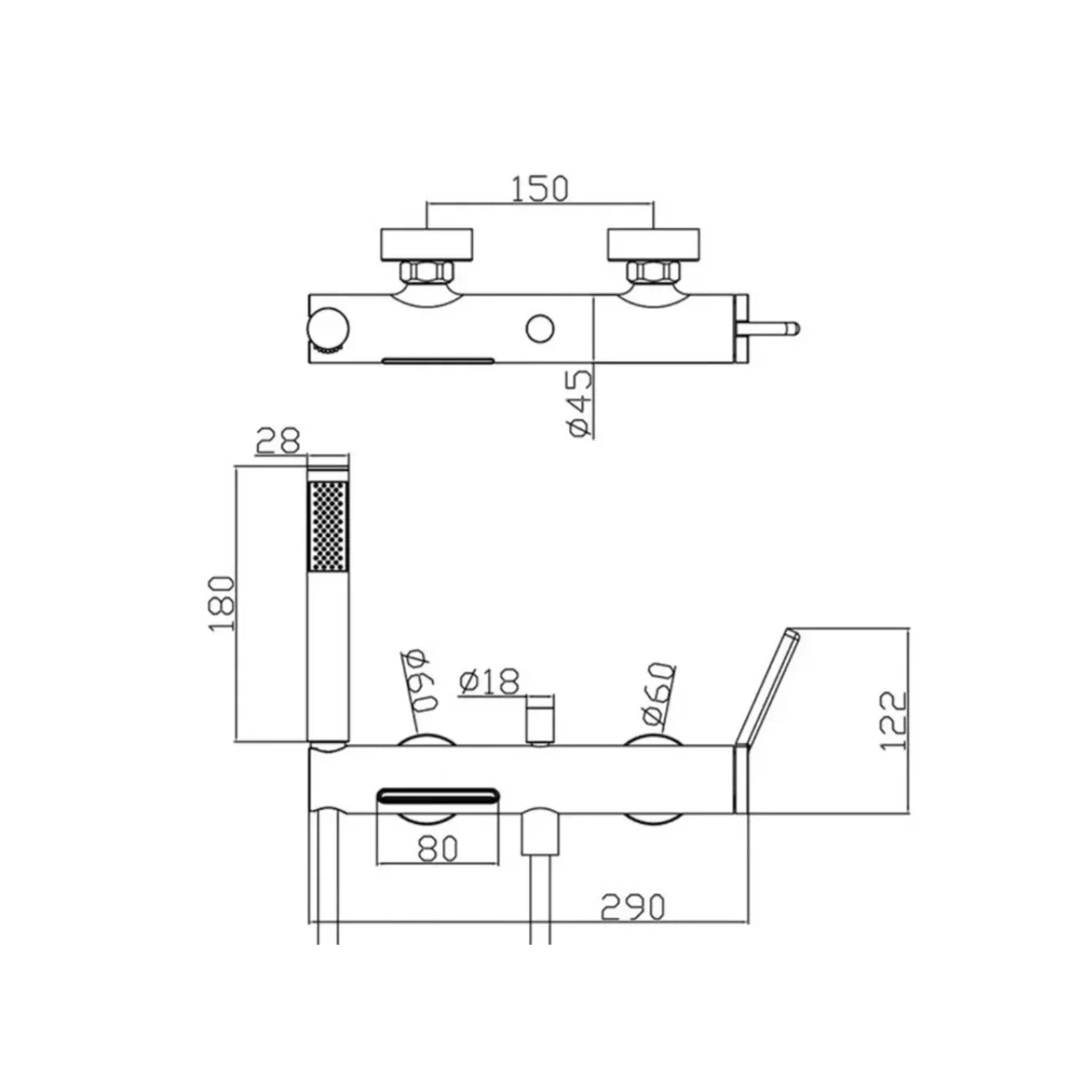 Mitigeur de bain gris brossé
