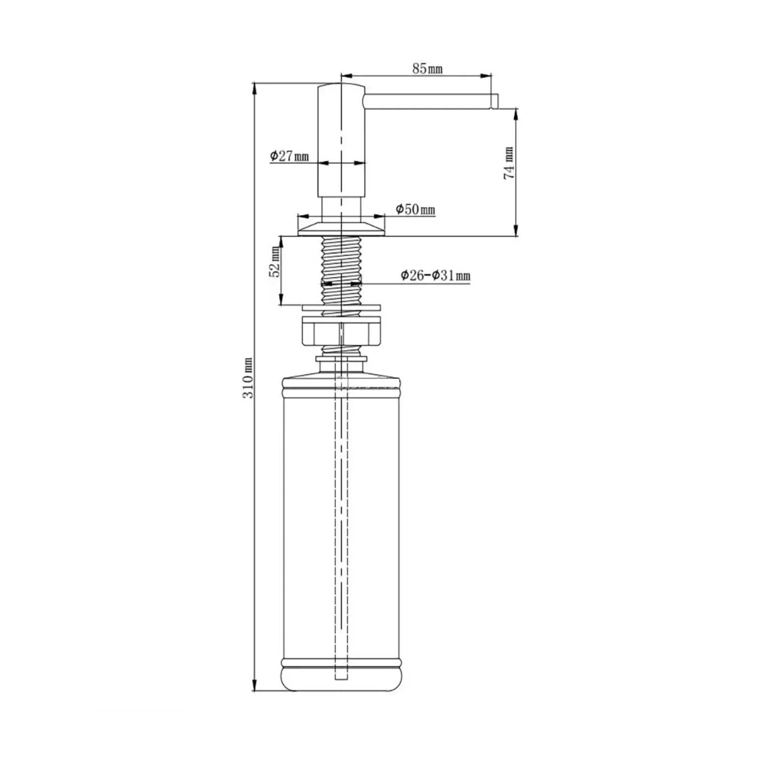 Distributeur de savon encastré ro brossé