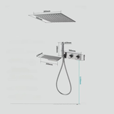 Colonne de douche et bain encastrée gris brossé