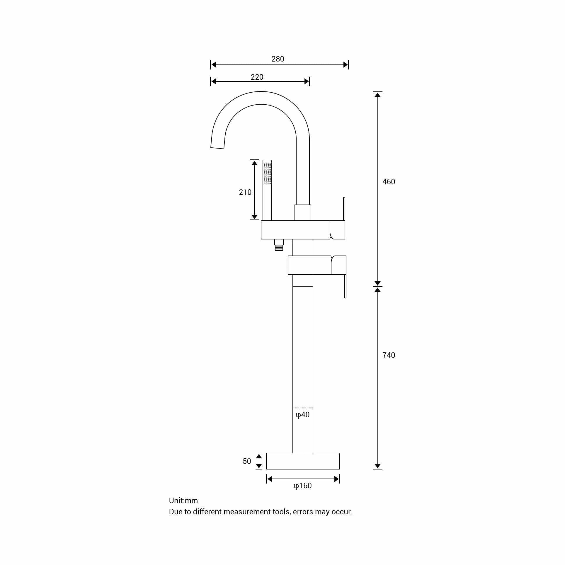 Mitigeur sur pied gris brossé