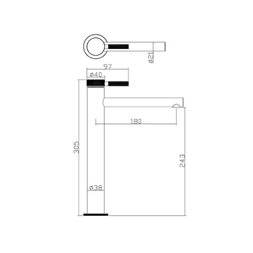 Mitigeur de vasque or brossé XL