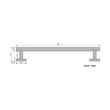 Porte serviettes noir mate strié