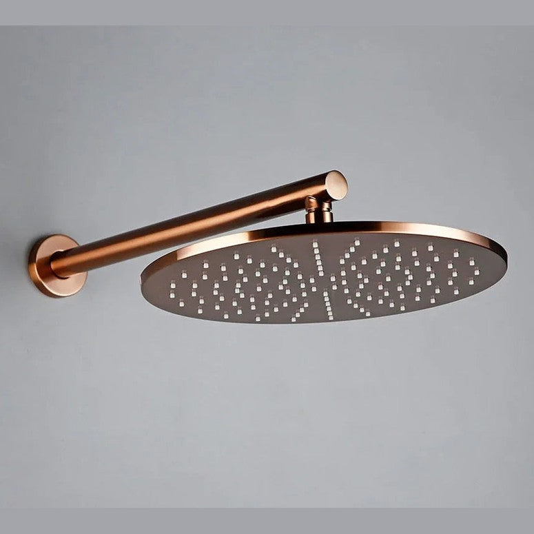 Double colonne de douche encastrée or rose brossé