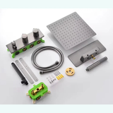 Colonne de douche et bain encastrée gris brossé