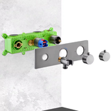 Colonne de douche et bain encastrée gris brossé