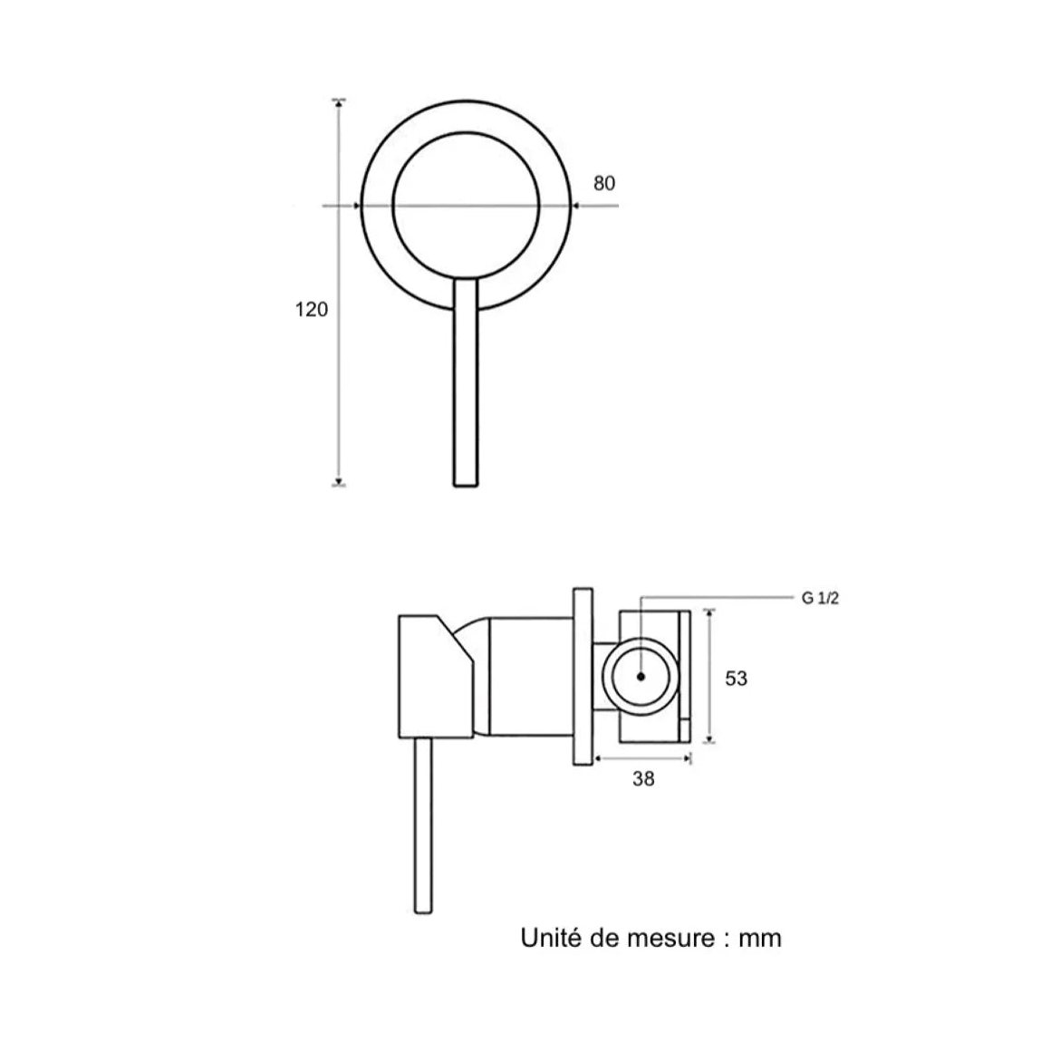Douchette à main or brossé