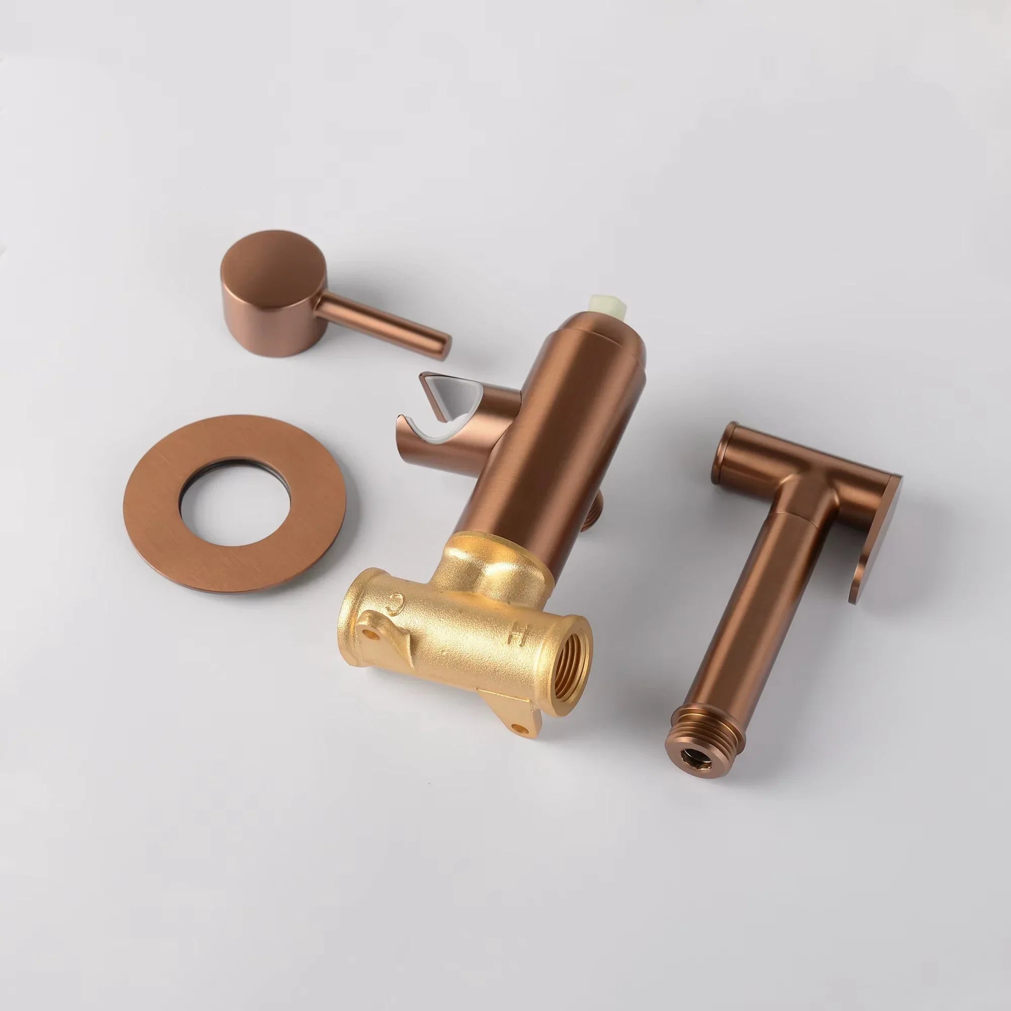 Douchette hygiénique or rose brossé