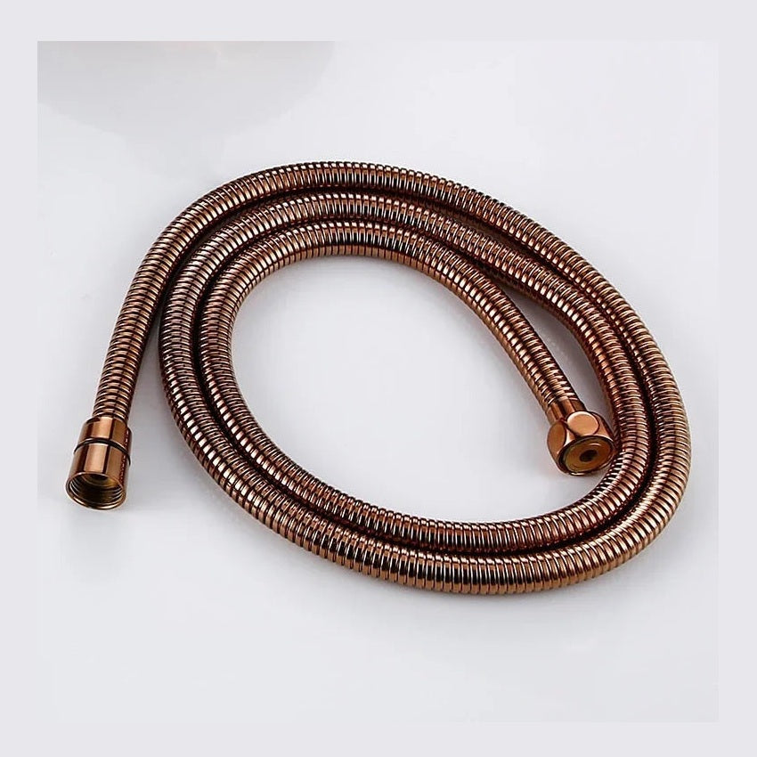 Double colonne de douche encastrée or rose brossé