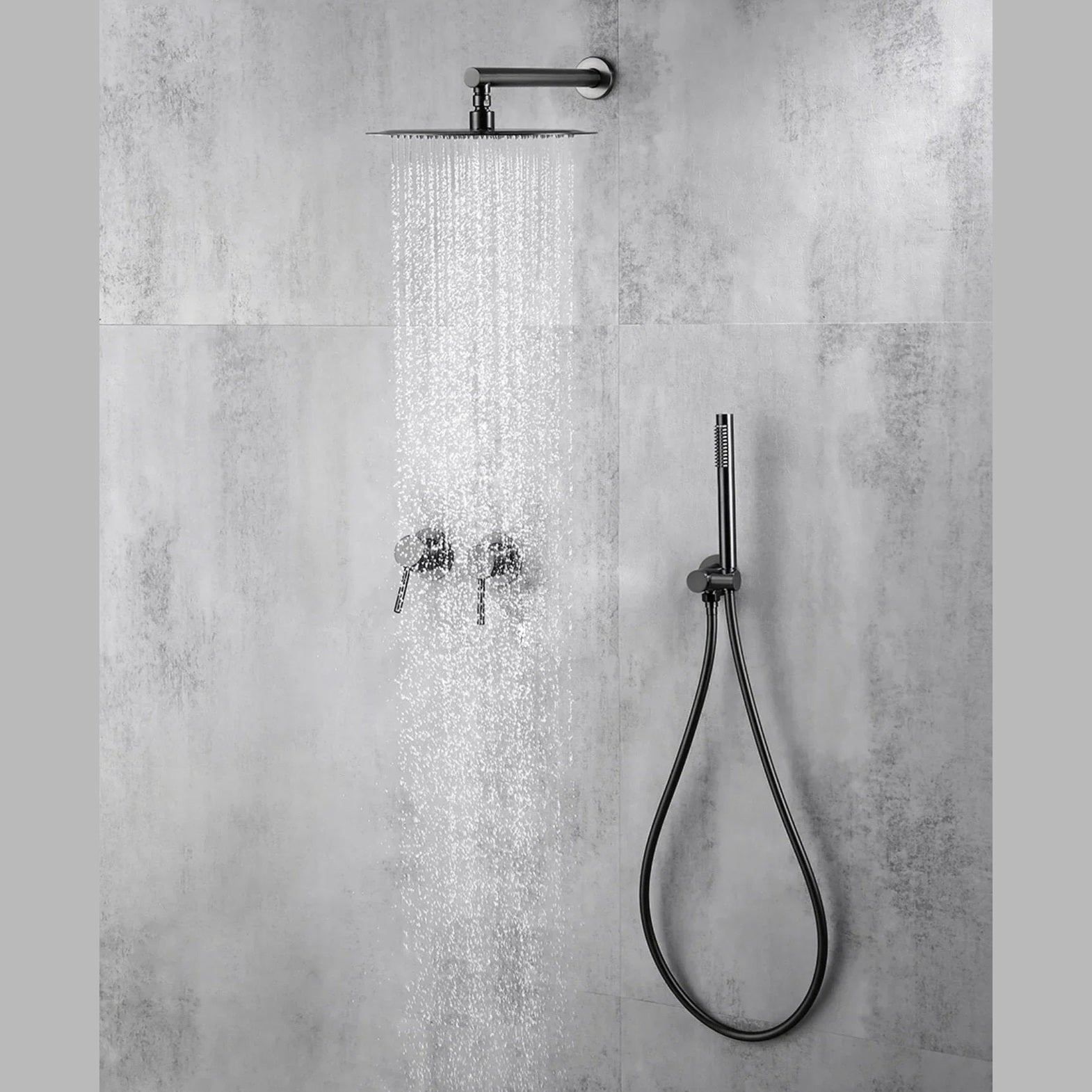 Colonne de douche encastrable gris brossé