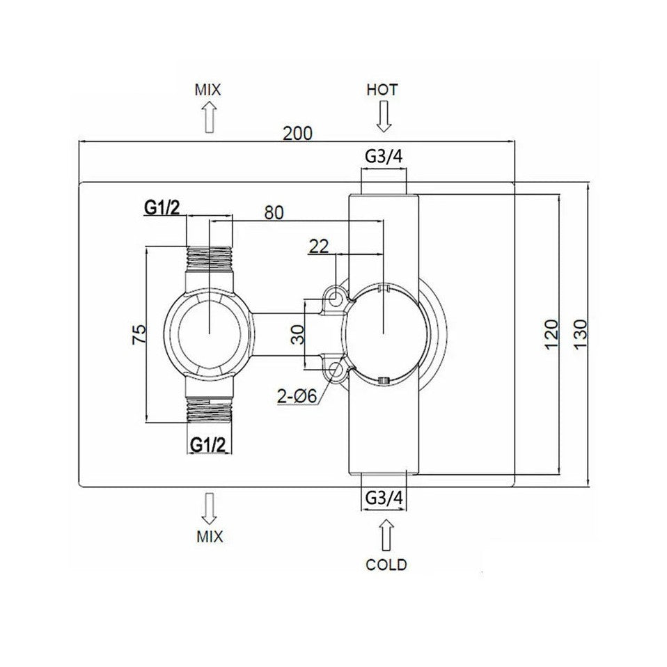 Colonne de douche encastré noir mat