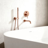 Ensemble de bain encastré or rose brossé