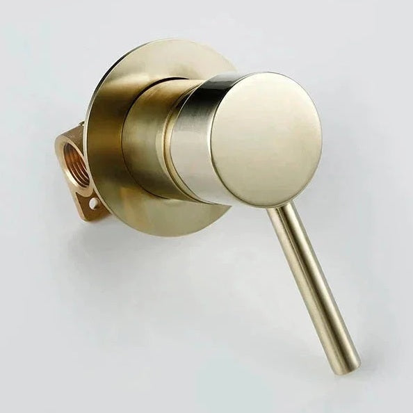 Double colonne de douche encastrée or brossé