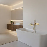 Mitigeur de bain thermostatique or brossé