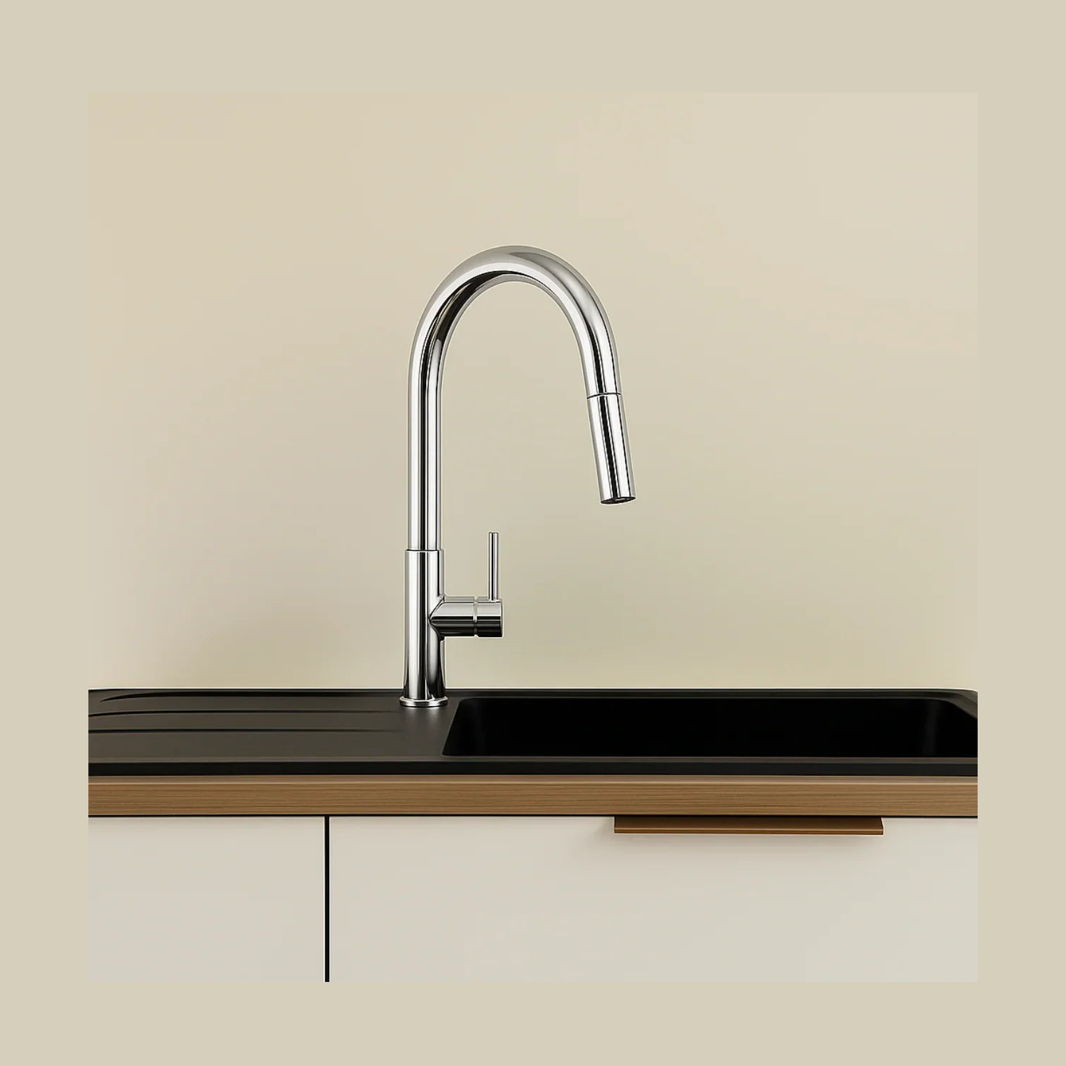 Mitigeur de cuisine avec douchette chrome