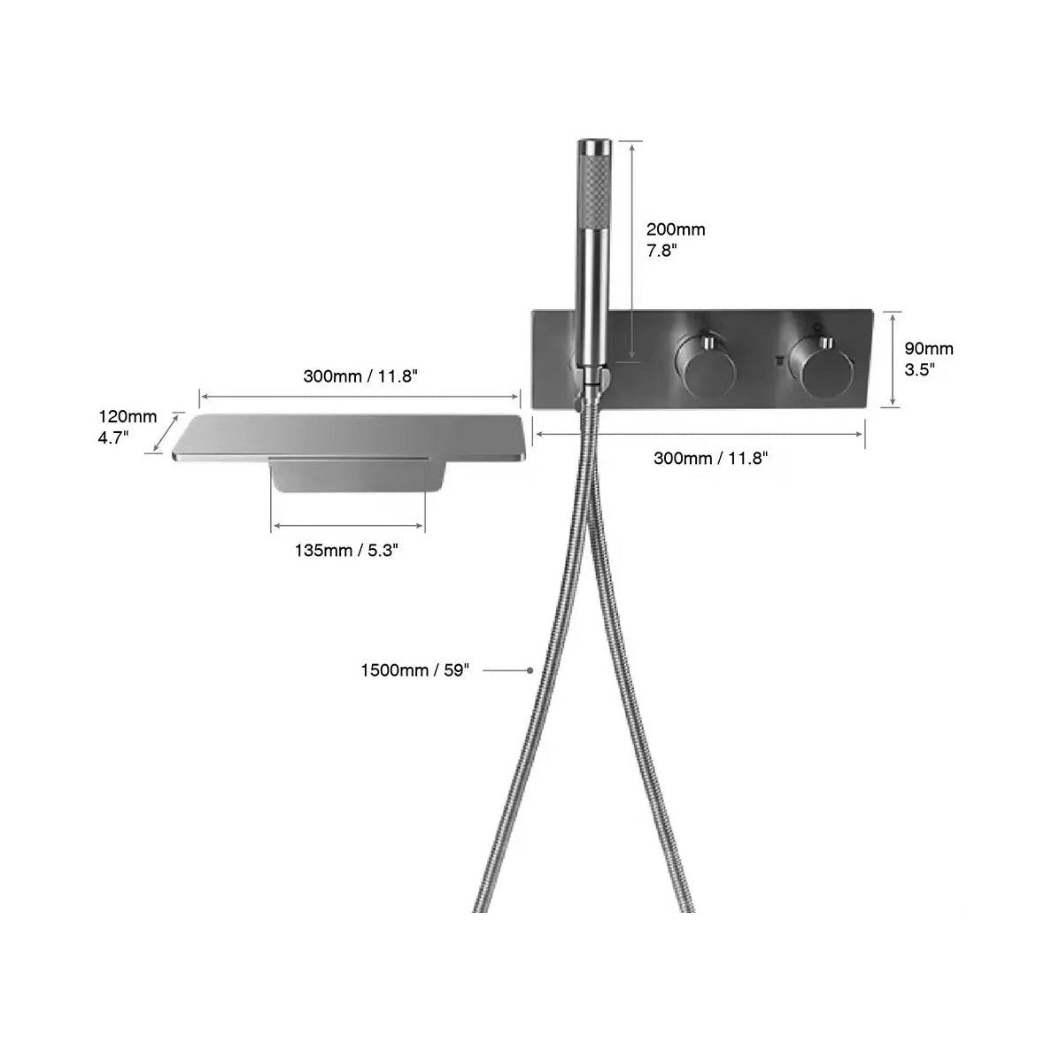 Mitigeur de bain gris brossé