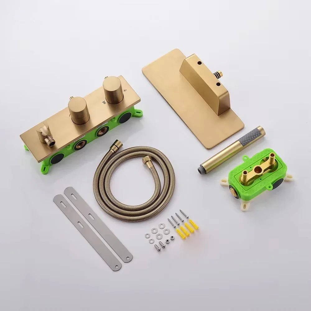 Mitigeur de bain thermostatique or brossé