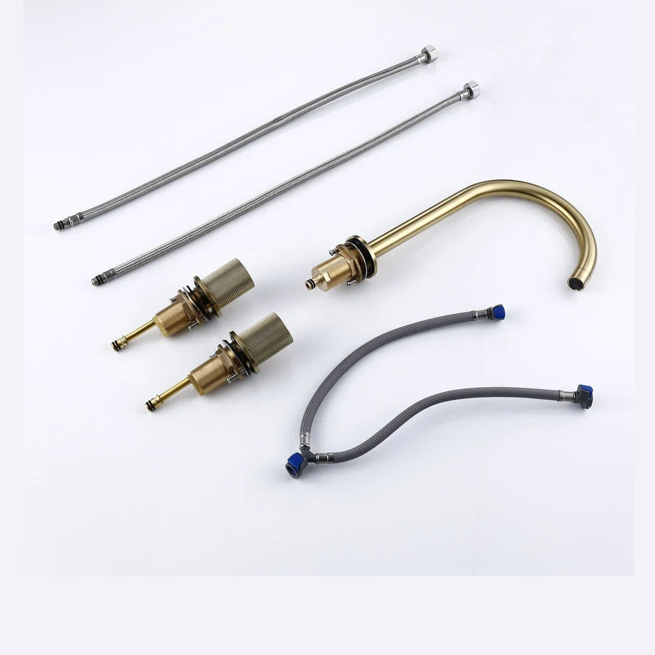 Robinet de salle de bain or brossé