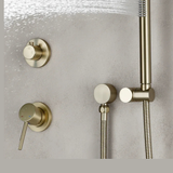 Colonne de douche encastrée or brossé