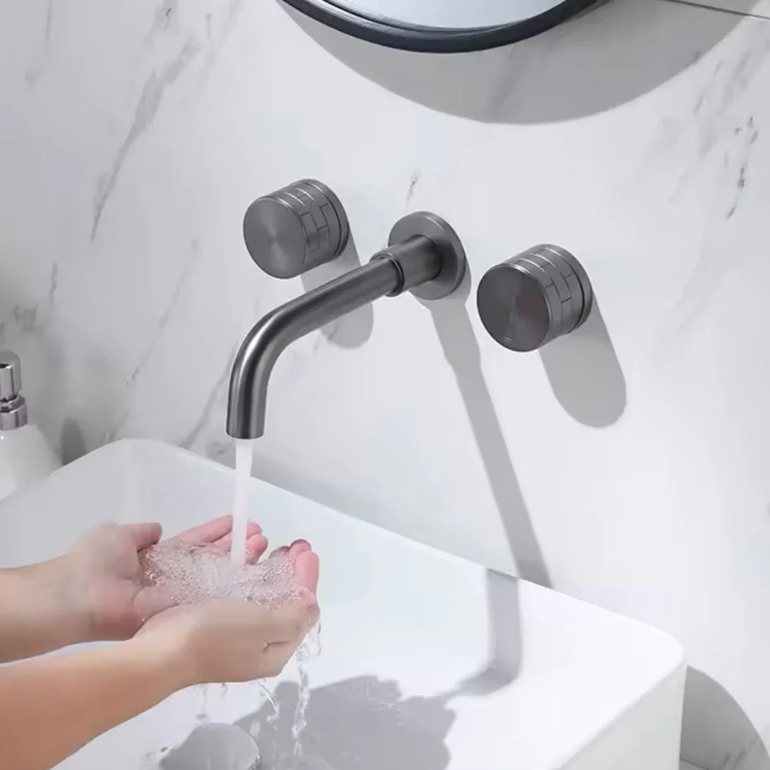 Mitigeur salle de bain encastré gris brossé