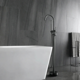 Mitigeur sur pied gris brossé