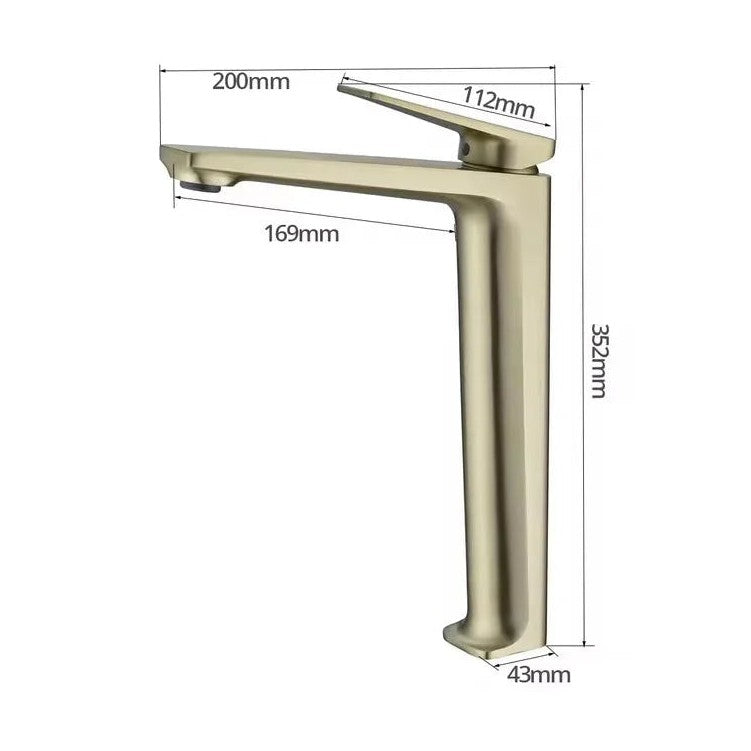 Mitigeur de salle de bain or brossé